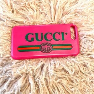 Gucci logo pink rubber iPhone 7+ case